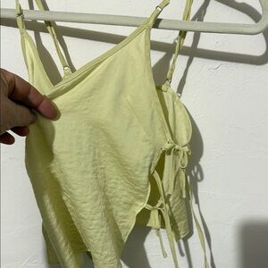 Urban Outfitters Yellow Asymmetrical Tie Front Camisole Side Tie